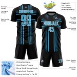 Black Uniform Sky Lines Custom Jersey Blue-White Soccer Sublimation Black Uniform Sky Lines Custom Jersey Blue-White Soccer Sublimation
