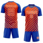 Lines Jersey Soccer Orange-White Blue Thunder Uniform Sublimation Custom Lines Jersey Soccer Orange-White Blue Thunder Uniform Sublimation Custom