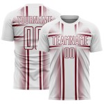 Soccer White Lines Jersey Crimson Custom Uniform Sublimation Soccer White Lines Jersey Crimson Custom Uniform Sublimation