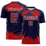 Uniform Soccer Navy Red-White Sublimation Jersey Fragment Custom Abstract Art Uniform Soccer Navy Red-White Sublimation Jersey Fragment Custom Abstract Art