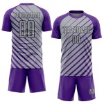 Soccer Purple Custom Gray-Black Sublimation Uniform Jersey Lines Soccer Purple Custom Gray-Black Sublimation Uniform Jersey Lines