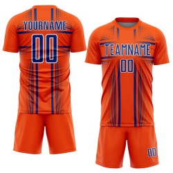 Lines Custom Orange Jersey Royal-White Uniform Sublimation Soccer Lines Custom Orange Jersey Royal-White Uniform Sublimation Soccer