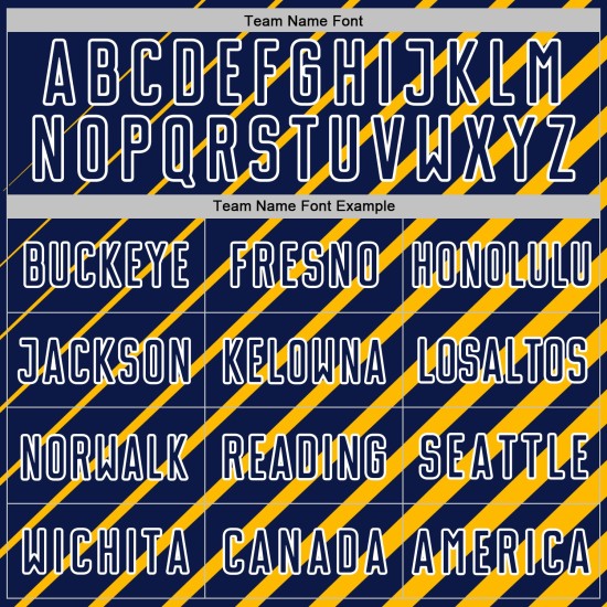 Navy-White Lines Gold Jersey Soccer Custom Sublimation Uniform Navy-White Lines Gold Jersey Soccer Custom Sublimation Uniform