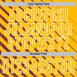 Gold-White Jersey Custom Sublimation Burgundy Lines Uniform Soccer Gold-White Jersey Custom Sublimation Burgundy Lines Uniform Soccer