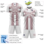 Custom Sublimation Jersey Soccer White Uniform Lines Burgundy Custom Sublimation Jersey Soccer White Uniform Lines Burgundy