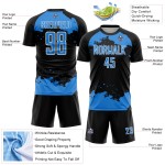 Fragment Blue-White Sublimation Soccer Uniform Custom Powder Jersey Black Abstract Art