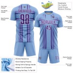 Blue Sublimation Uniform Lines Jersey Soccer Light Custom Purple-White Blue Sublimation Uniform Lines Jersey Soccer Light Custom Purple-White