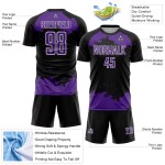 Purple-White Custom Black Art Abstract Sublimation Fragment Uniform Jersey Soccer