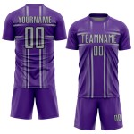 Lines Purple Uniform Jersey Soccer Custom Sublimation Gray-Black Lines Purple Uniform Jersey Soccer Custom Sublimation Gray-Black