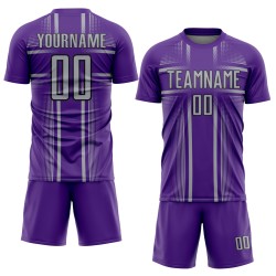 Lines Purple Uniform Jersey Soccer Custom Sublimation Gray-Black Lines Purple Uniform Jersey Soccer Custom Sublimation Gray-Black