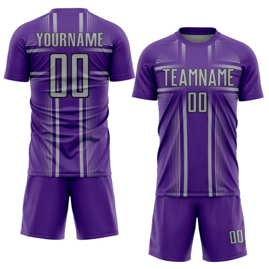 Lines Purple Uniform Jersey Soccer Custom Sublimation Gray-Black Lines Purple Uniform Jersey Soccer Custom Sublimation Gray-Black