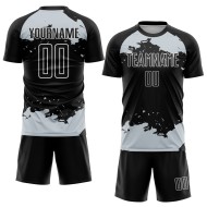 Black Fragment Custom Uniform Jersey Sublimation Soccer Silver-White Art Abstract Black Fragment Custom Uniform Jersey Sublimation Soccer Silver-White Art Abstract
