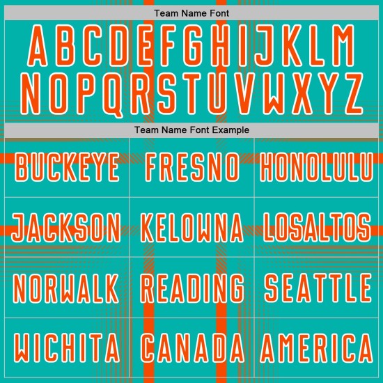 Sublimation Uniform Jersey Custom Aqua Soccer Orange-White Lines