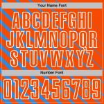 Powder Sublimation Jersey Lines Soccer Orange-White Uniform Blue Custom Powder Sublimation Jersey Lines Soccer Orange-White Uniform Blue Custom