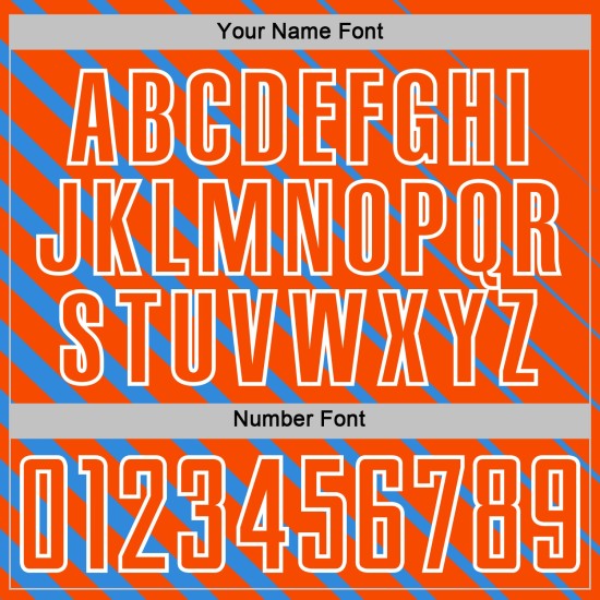 Powder Sublimation Jersey Lines Soccer Orange-White Uniform Blue Custom Powder Sublimation Jersey Lines Soccer Orange-White Uniform Blue Custom