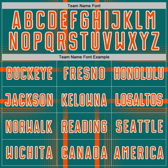 Lines Custom Sublimation Orange-White Jersey Soccer Teal Uniform