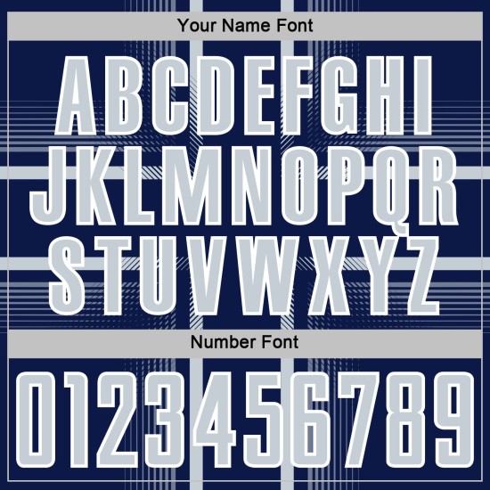 Sublimation Uniform Custom Lines Silver-White Soccer Jersey Navy