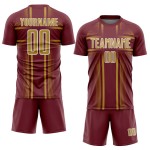 Uniform Custom Sublimation Jersey Gold-White Lines Burgundy Soccer Old Uniform Custom Sublimation Jersey Gold-White Lines Burgundy Soccer Old