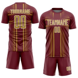 Uniform Custom Sublimation Jersey Gold-White Lines Burgundy Soccer Old Uniform Custom Sublimation Jersey Gold-White Lines Burgundy Soccer Old