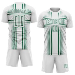 Uniform Soccer Lines Custom Sublimation Jersey Kelly White Green
