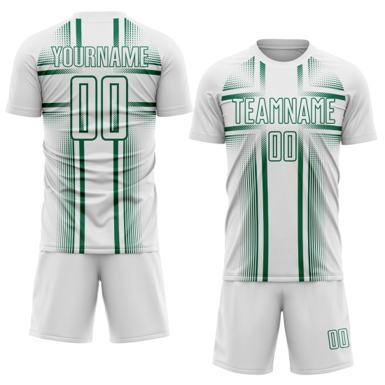 Uniform Soccer Lines Custom Sublimation Jersey Kelly White Green Uniform Soccer Lines Custom Sublimation Jersey Kelly White Green