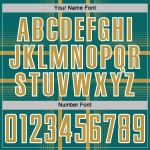 Uniform Sublimation Teal Jersey Soccer Gold-White Custom Old Lines Uniform Sublimation Teal Jersey Soccer Gold-White Custom Old Lines