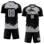 Fragment Gray-White Black Jersey Soccer Uniform Custom Sublimation Abstract Art Fragment Gray-White Black Jersey Soccer Uniform Custom Sublimation Abstract Art