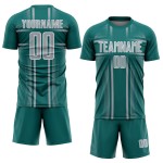 Lines Gray-White Uniform Sublimation Teal Jersey Soccer Custom Lines Gray-White Uniform Sublimation Teal Jersey Soccer Custom