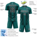Jersey Teal Uniform Soccer Lines Sublimation Black-White Custom Jersey Teal Uniform Soccer Lines Sublimation Black-White Custom