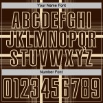 Sublimation Custom Jersey Lines Soccer Brown Uniform Cream