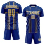 Gold-White Lines Sublimation Custom Old Uniform Jersey Soccer Royal Gold-White Lines Sublimation Custom Old Uniform Jersey Soccer Royal