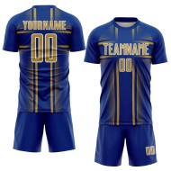 Gold-White Lines Sublimation Custom Old Uniform Jersey Soccer Royal Gold-White Lines Sublimation Custom Old Uniform Jersey Soccer Royal