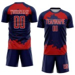 Uniform Soccer Navy Red-White Sublimation Jersey Fragment Custom Abstract Art Uniform Soccer Navy Red-White Sublimation Jersey Fragment Custom Abstract Art
