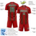Kelly Custom Lines Green-White Red Soccer Uniform Jersey Sublimation Kelly Custom Lines Green-White Red Soccer Uniform Jersey Sublimation