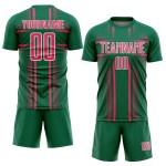 Kelly Uniform Jersey Soccer Lines Custom Sublimation Neon Pink-White Green Kelly Uniform Jersey Soccer Lines Custom Sublimation Neon Pink-White Green