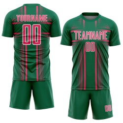Kelly Uniform Jersey Soccer Lines Custom Sublimation Neon Pink-White Green Kelly Uniform Jersey Soccer Lines Custom Sublimation Neon Pink-White Green
