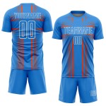 Uniform Powder Soccer Orange-White Blue Sublimation Custom Jersey Lines