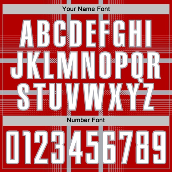 Soccer Custom Sublimation Uniform Red Jersey White-Gray Lines