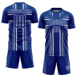Royal Custom Soccer Lines White Sublimation Uniform Jersey