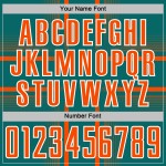 Lines Custom Sublimation Orange-White Jersey Soccer Teal Uniform