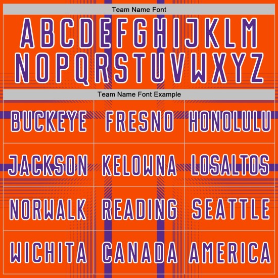 Custom Sublimation Uniform Lines Orange Soccer Purple-White Jersey Custom Sublimation Uniform Lines Orange Soccer Purple-White Jersey