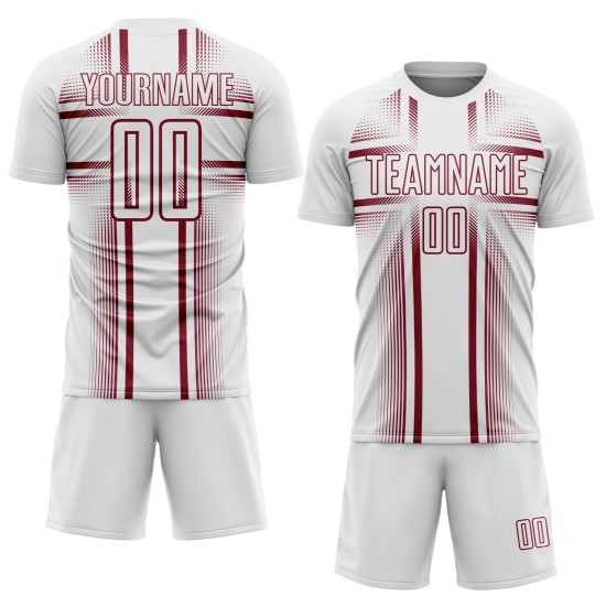Soccer White Lines Jersey Crimson Custom Uniform Sublimation Soccer White Lines Jersey Crimson Custom Uniform Sublimation