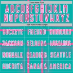 Sublimation Aqua Custom Soccer Lines Uniform Jersey Pink-White Sublimation Aqua Custom Soccer Lines Uniform Jersey Pink-White