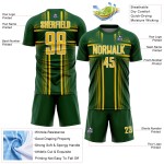 Sublimation Custom Jersey Uniform Soccer Yellow-White Lines Green