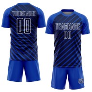 Blue Lines Navy-White Sublimation Custom Thunder Soccer Uniform Jersey Blue Lines Navy-White Sublimation Custom Thunder Soccer Uniform Jersey