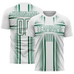 Uniform Soccer Lines Custom Sublimation Jersey Kelly White Green Uniform Soccer Lines Custom Sublimation Jersey Kelly White Green