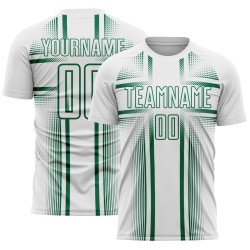 Uniform Soccer Lines Custom Sublimation Jersey Kelly White Green