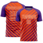 Lines Sublimation Jersey Uniform Custom Purple Soccer Orange-White Lines Sublimation Jersey Uniform Custom Purple Soccer Orange-White