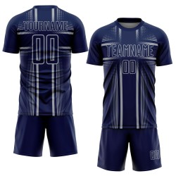 Uniform Lines Custom Sublimation Navy Gray Soccer Jersey Uniform Lines Custom Sublimation Navy Gray Soccer Jersey