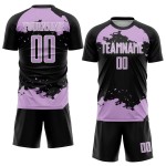 Purple-White Uniform Fragment Jersey Light Black Sublimation Abstract Art Custom Soccer Purple-White Uniform Fragment Jersey Light Black Sublimation Abstract Art Custom Soccer